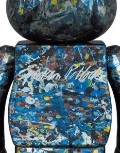 Be@rbrick Jackson Pollock Studio Chrome