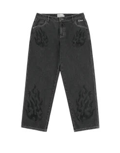 Flamepuzz Relaxed Denim Pants