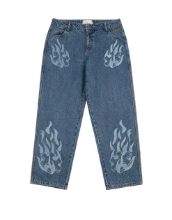 Flamepuzz Relaxed Denim Pants