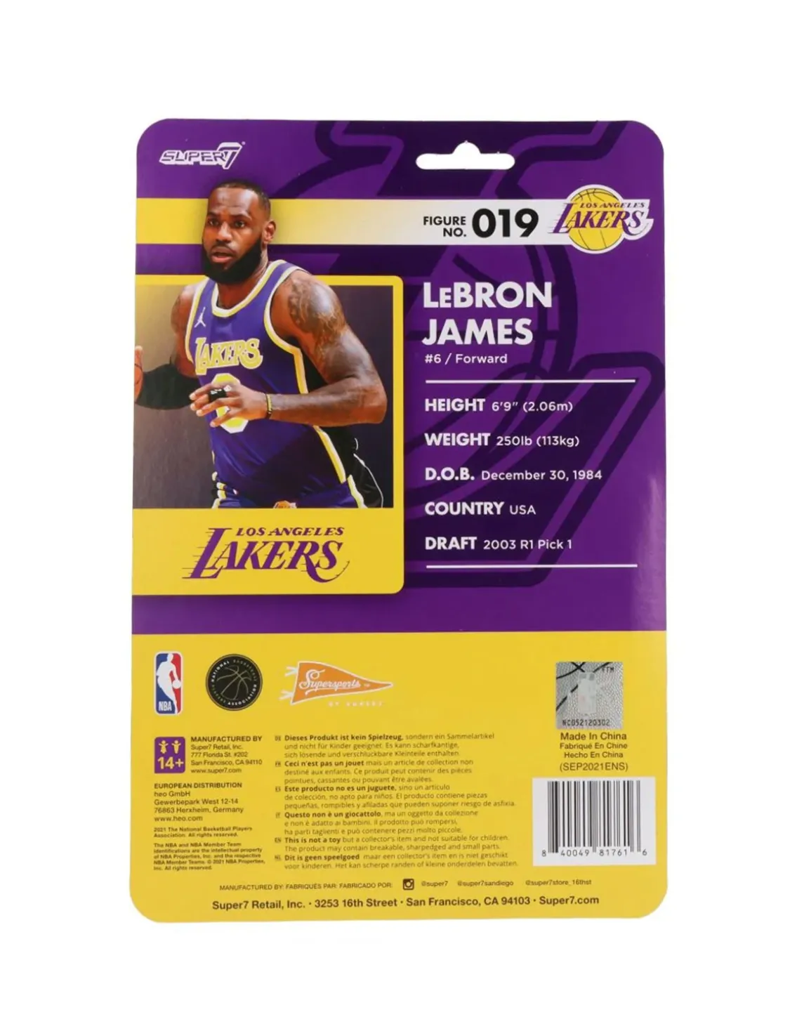 Lebron James (Lakers Purple Statement) - ReAction figure